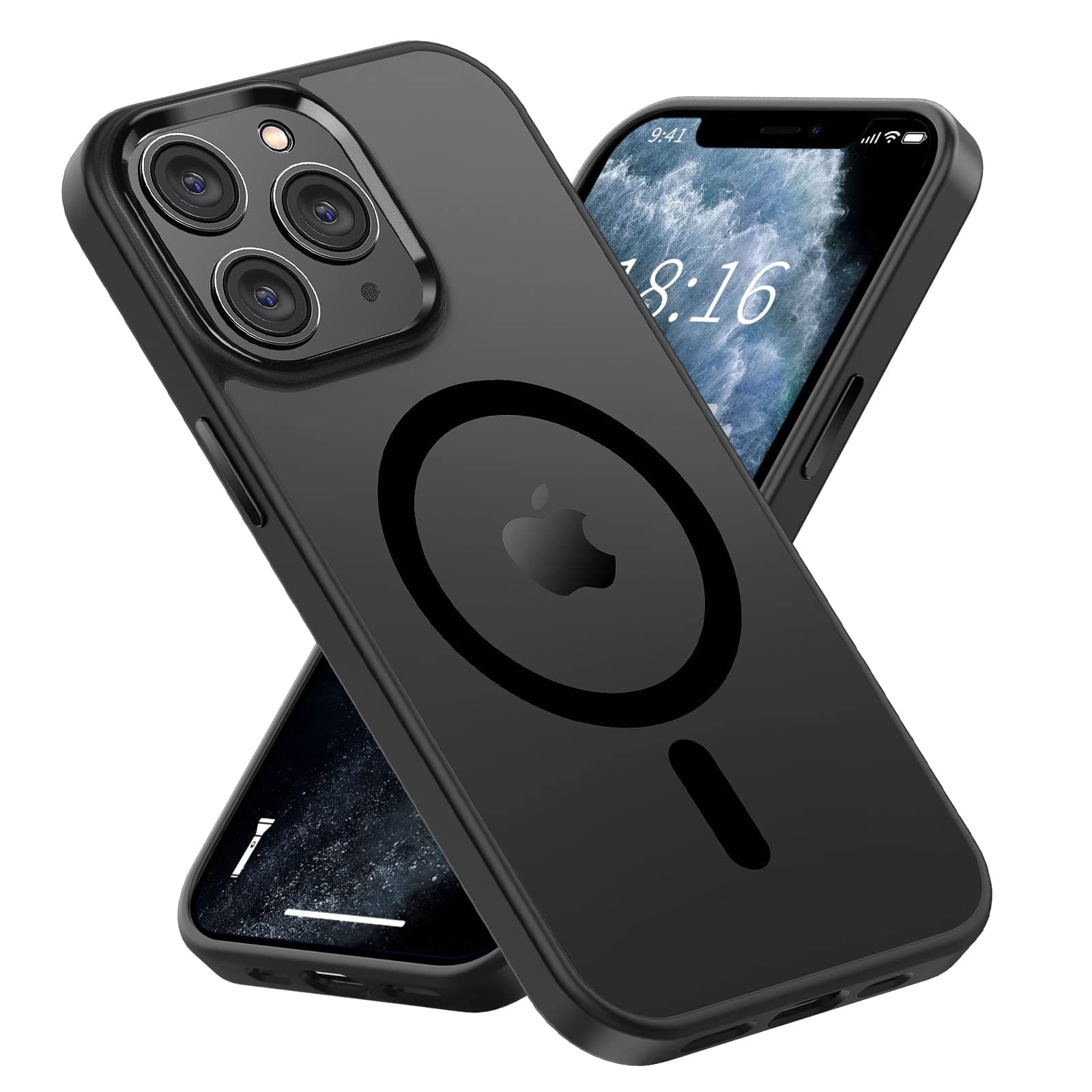 UCHUANG for iPhone 11 Pro MagSafe Case Cover Slim thin Anti-Yellow Shockproof Protection Hard Scratch-Resistant Back Military-Grade Clear Case for Apple iPhone 11 Pro 5.8 inch - Black