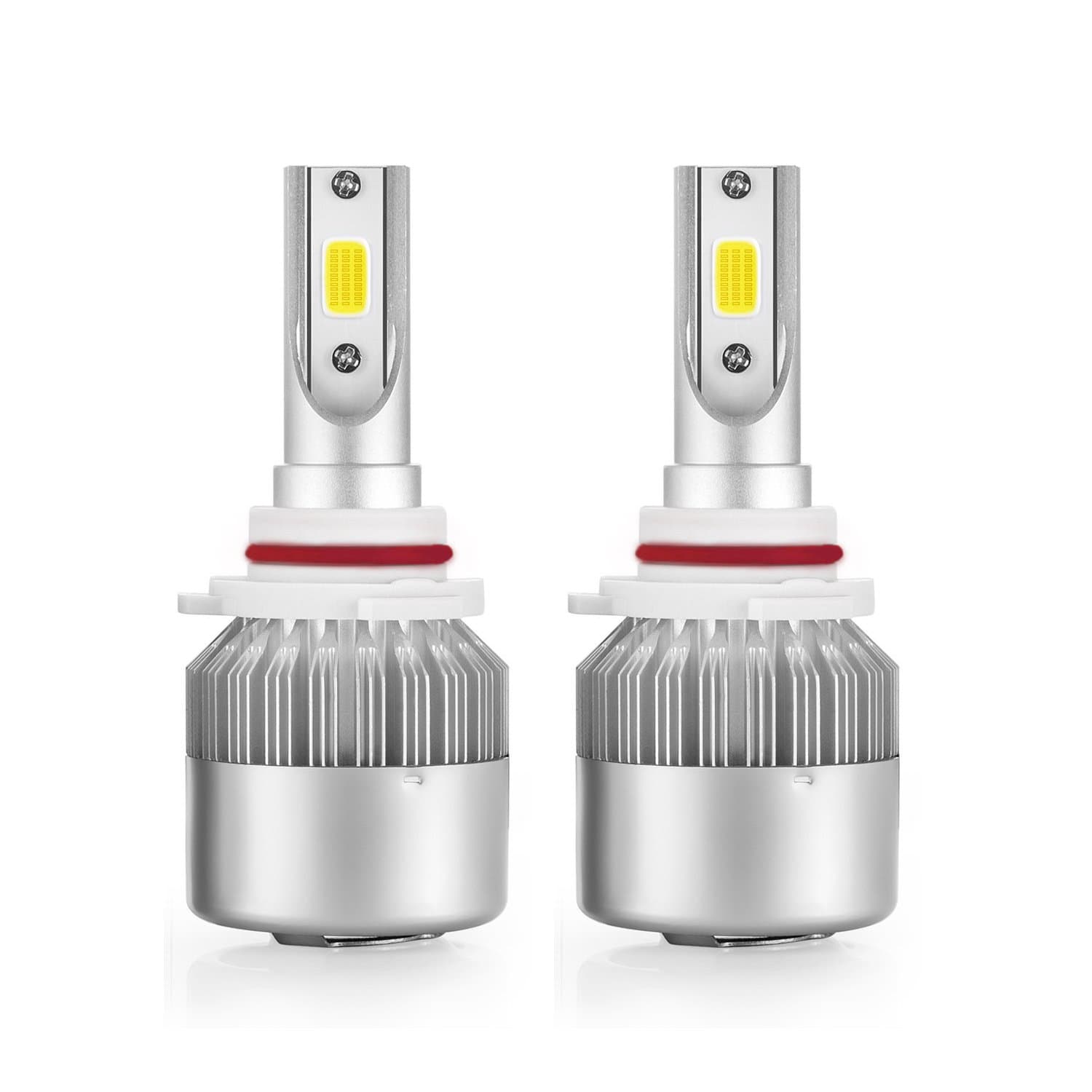 LED headlight bulbs 9006 conversion kit COB chips 72w automobile 6000K High Low Beam cool white headlamps 2 pack