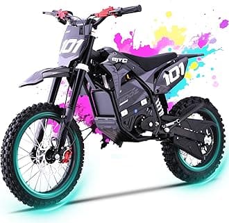 HP115E 40MPH 60V 3000W Electric Dirt Bike for Teens, Electric Motorcycle Ebike with L-ion Battery, 14"/12" Tires, Hydraulic Brakes, Mountain Off - Road Ebike for Aged 8-14