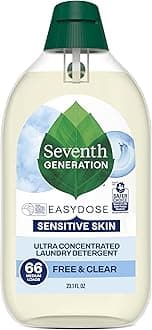 Seventh Generation EasyDose Laundry Detergent, Ultra Concentrated: 66 Loads, Free & Clear Designed for Sensitive Skin, 23.1 Fl Oz