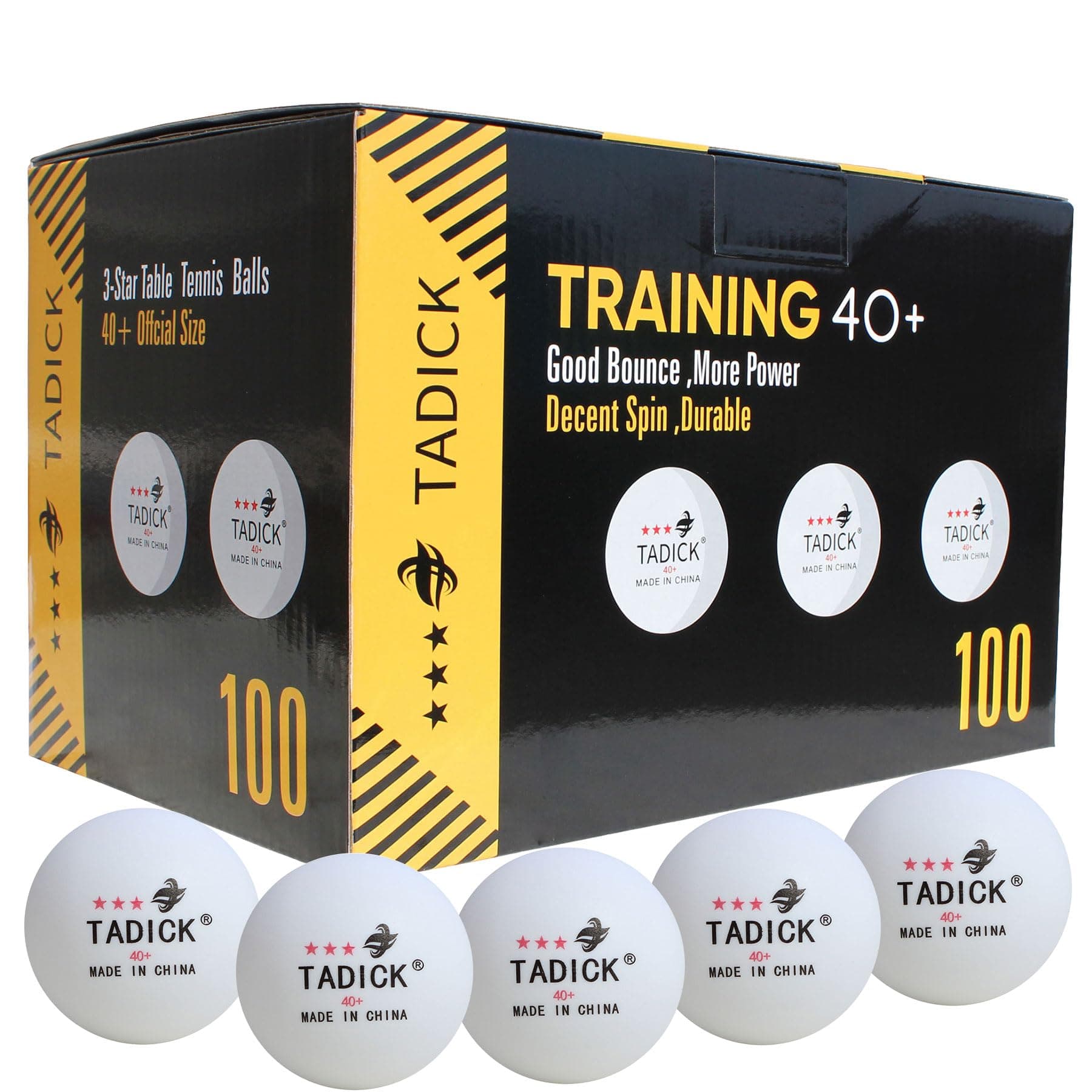 100 Count Ping Pong Balls with Nice Looking Storage Box, 40mm 3-Star Table Tennis Balls for Indoor & Outdoor Play