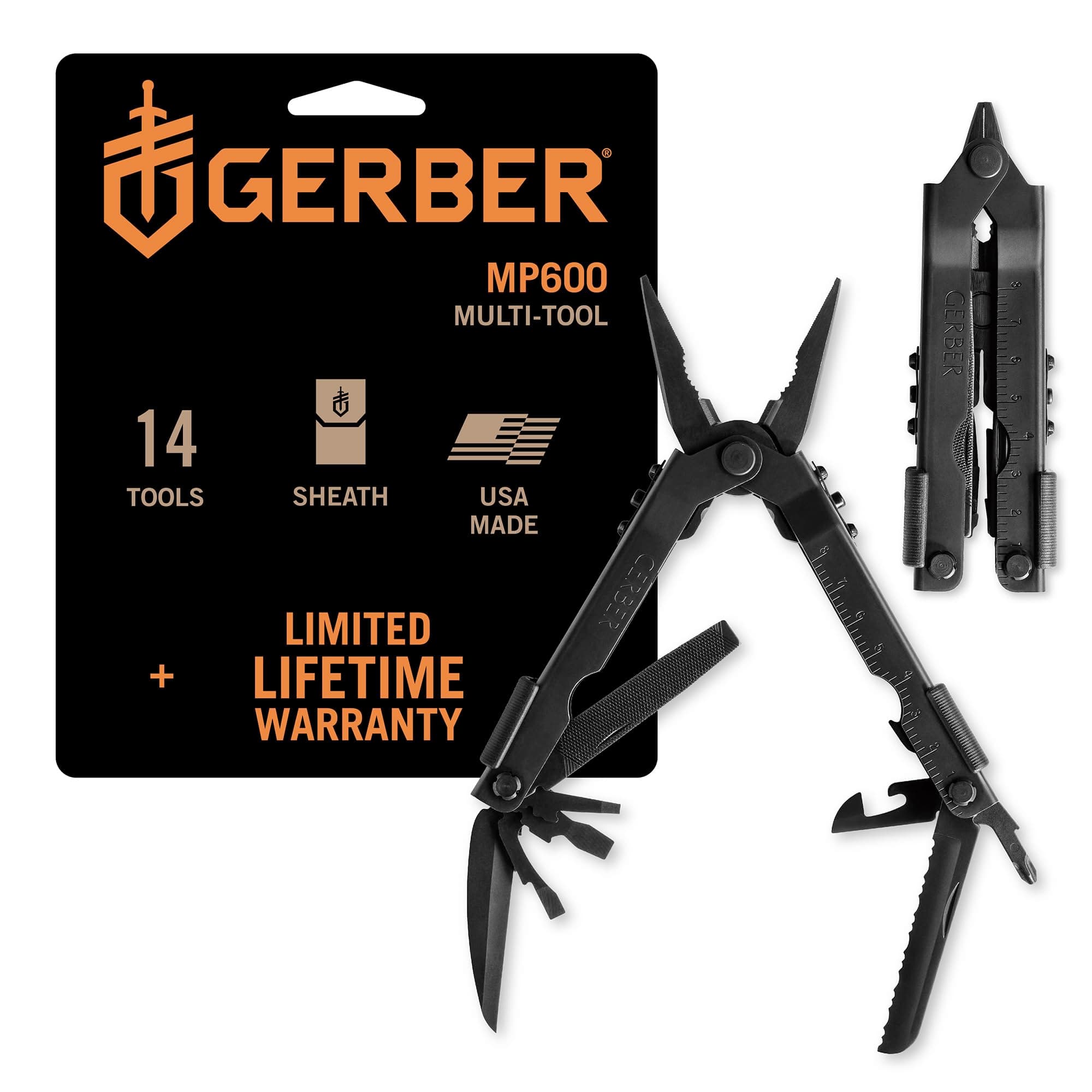 Gerber Gear 47550N MP600 Needle Nose Pliers Multitool Multi-Plier, Black