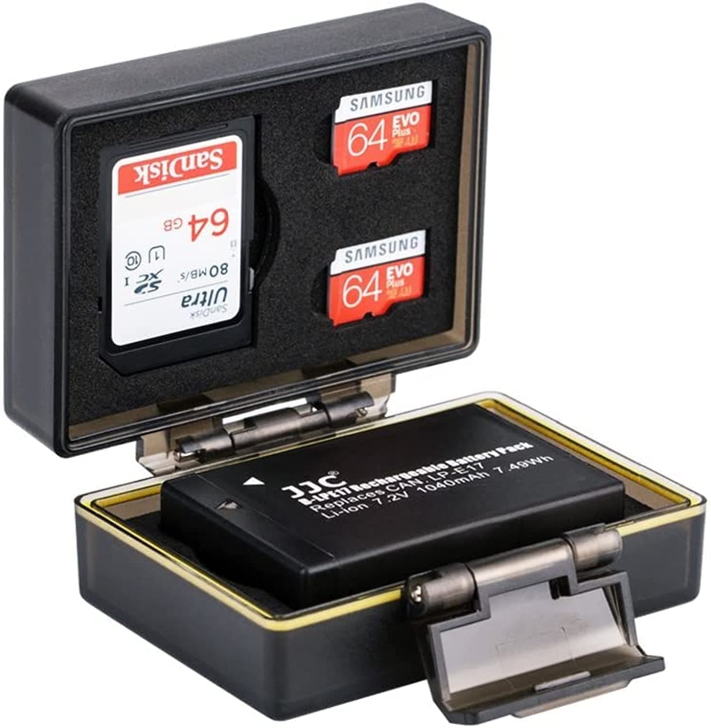 Multi-Function Water-Resistant Camera Battery Case/SD MSD Memory Card Case Protector Fits Canon LP-E17 (BC-LPE17)