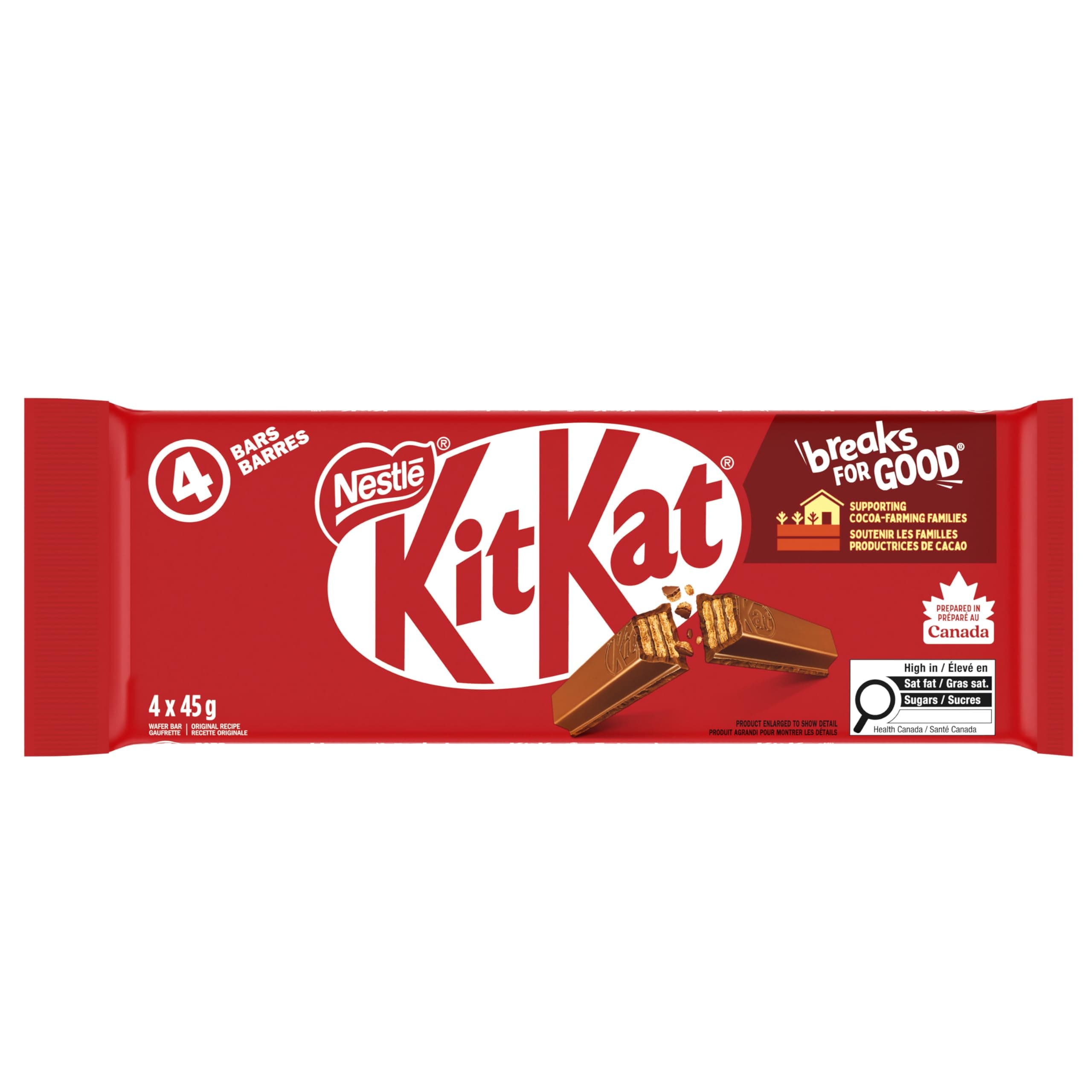 KIT KAT 4 Finger, 4x45g, Multipack (packaging may vary)