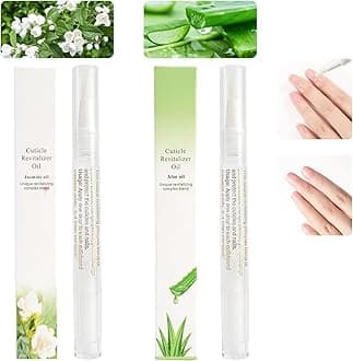 2PCS Cuticle Oil Pens for Nail Care,Cuticle Revitalizer Oil Pen with Soft Brush,Cuticle Oil to Prevent Nail Cracking and Dry (Aloe & Jasmine Flavor)
