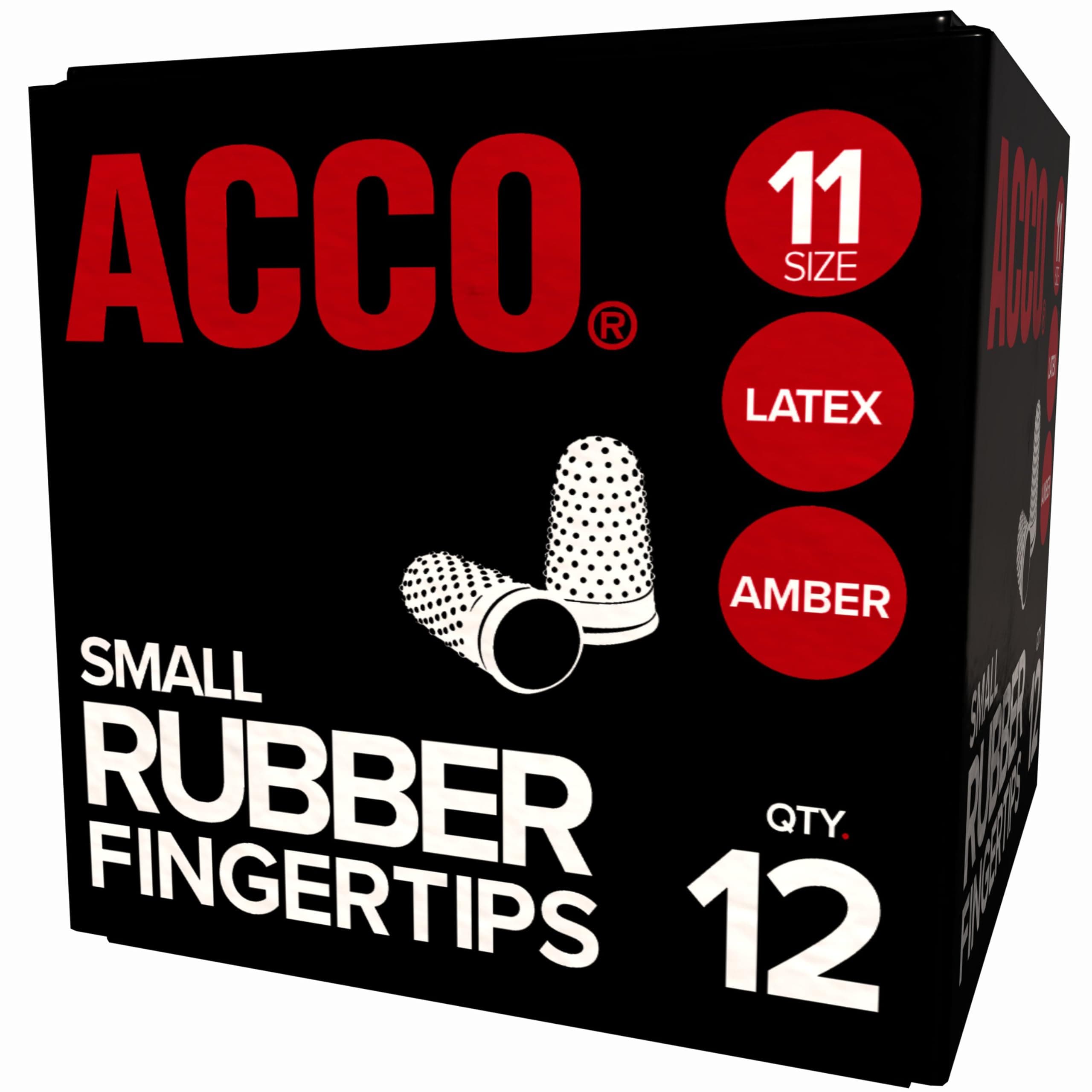ACCO Rubber Finger Tips, Size 11 (Small), 9/16" Base Diameter, Nubbed for Better Gripping, 12 Count Box (S7054031)