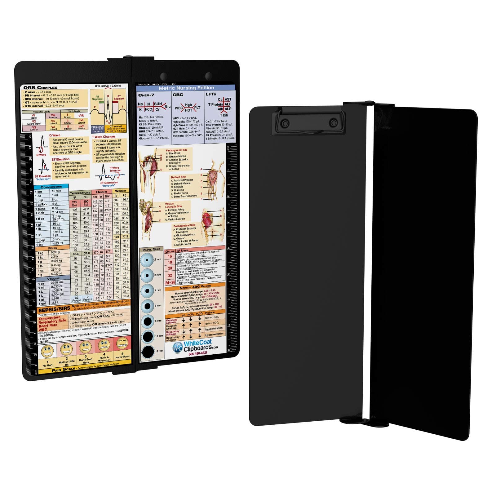 Whitecoat Clipboard - Vertical - Black - Metric Nursing Edition