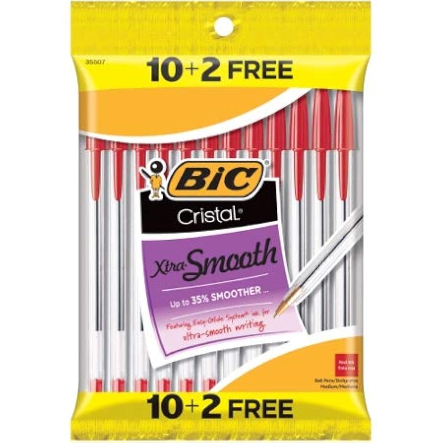 Bic Cristal xtra-smooth - 10+2 Free - Red
