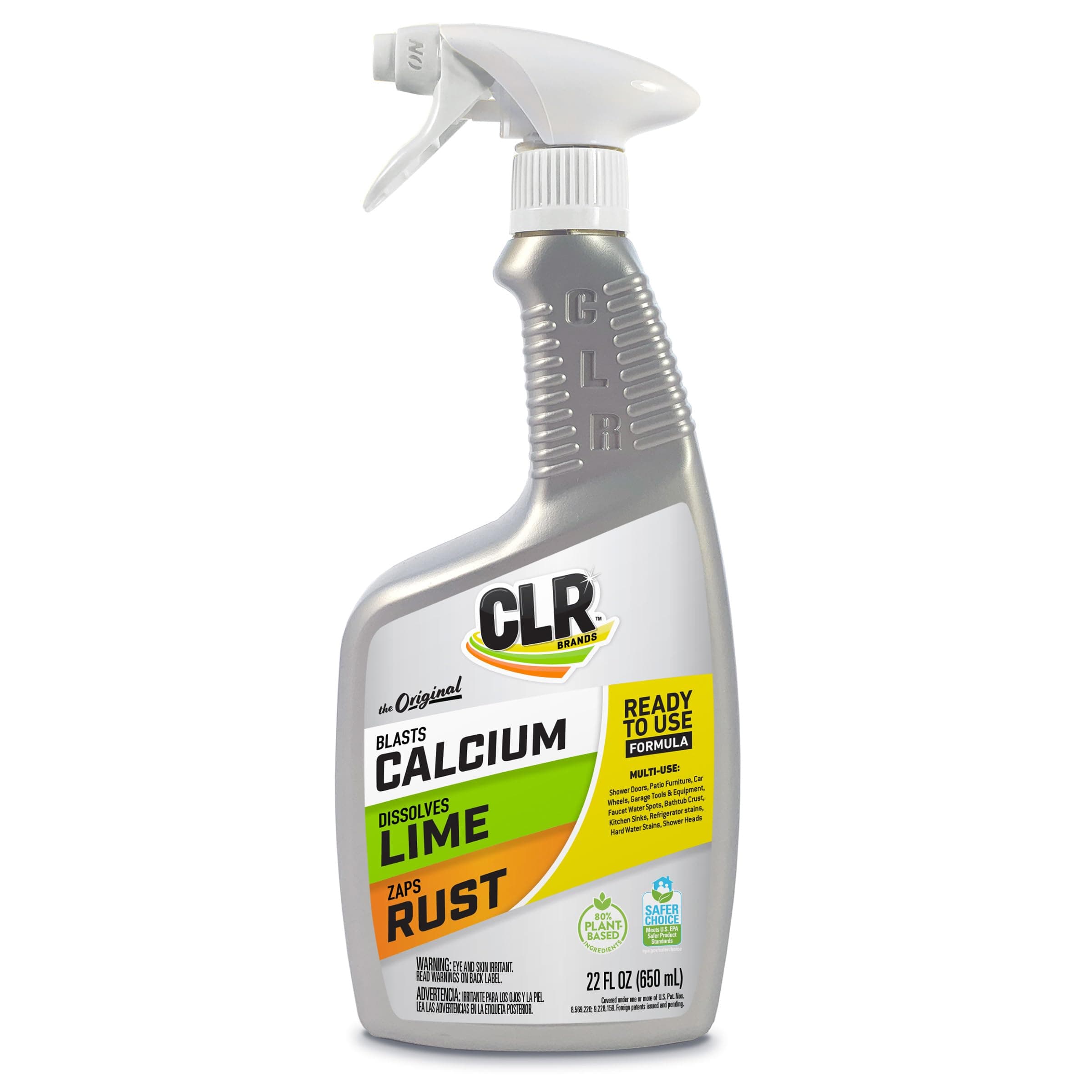 CLR Brands Calcium, Lime & Rust Remover, Blasts Calcium, Dissolves Lime Deposits, Zaps Stubborn Rust Stains and Hard Water Deposits, 22 Ounce Spray Bottle (Pack of 1)