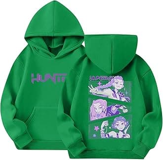 BCFSITNBH Huntrix Hoodies Girls Vintage Y2k Pullover Huntrix Huntr/X Hip Hop Streetwear Oversized Fashion Long Sleeve Hooded Sweatshirt for Kids
