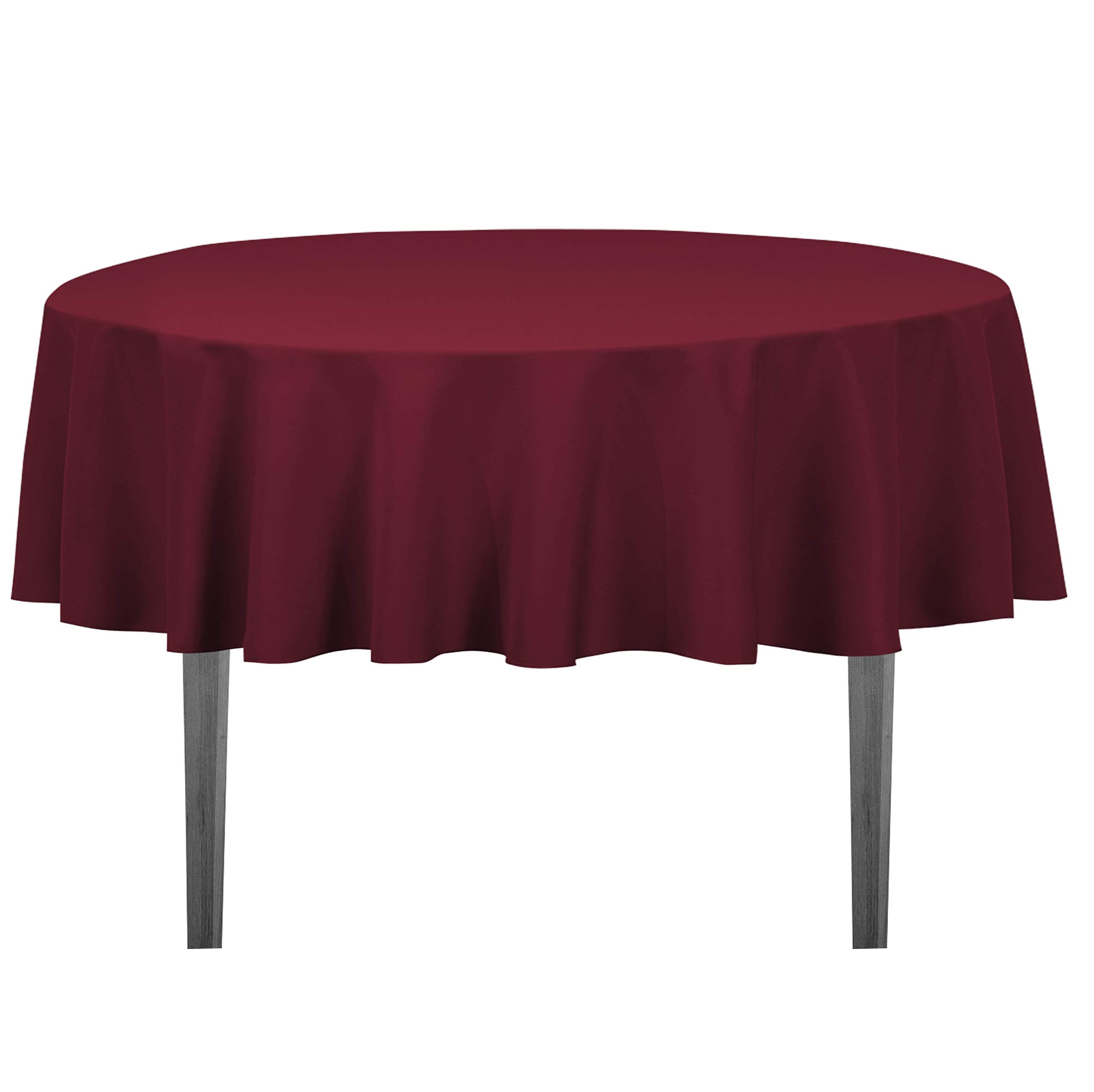 LinenTablecloth 70-Inch Round Polyester Tablecloth Burgundy