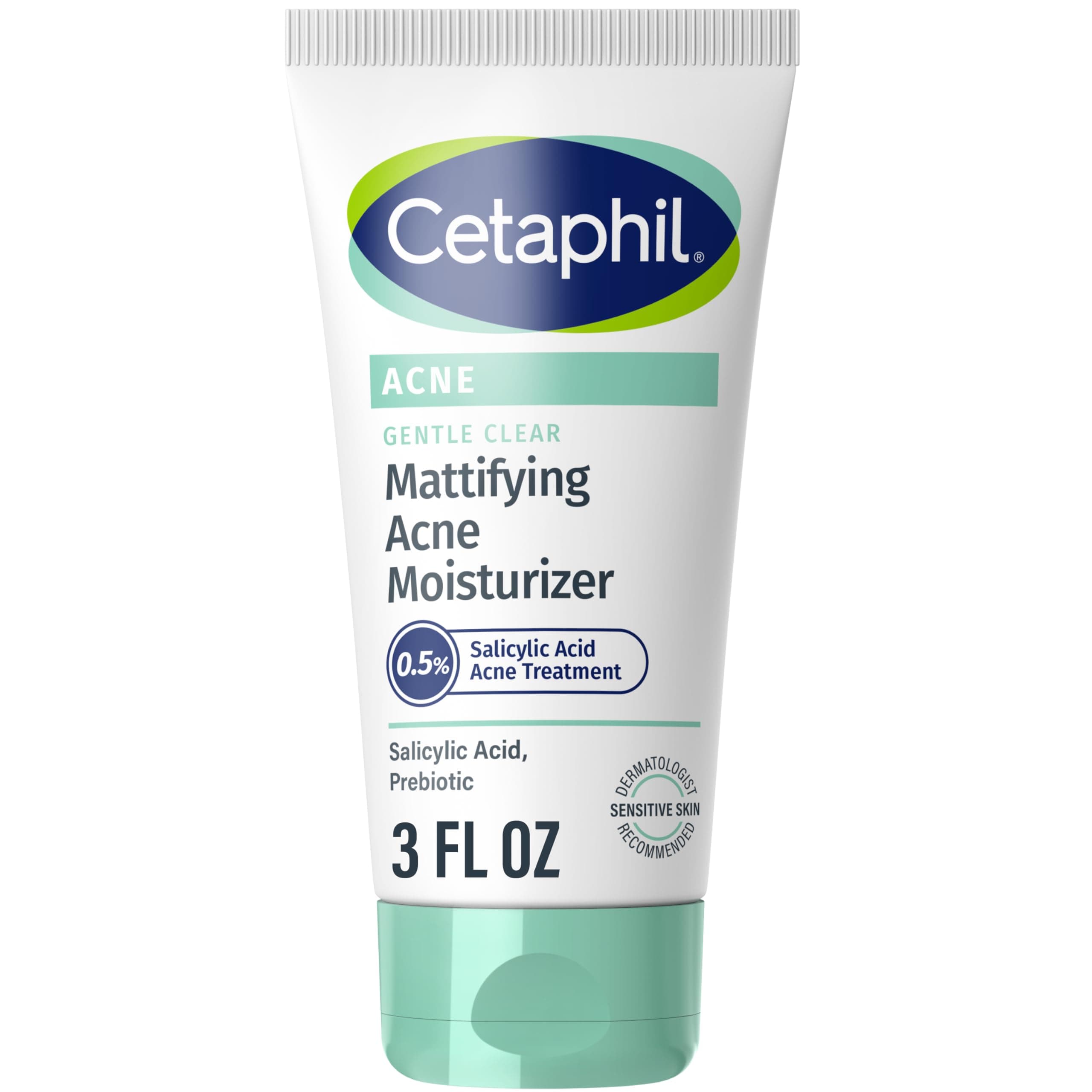 Cetaphil Face Moisturizer, Gentle Clear Mattifying Acne Moisturizer With 0.5% Salicylic Acid, Hydrates and Treats Sensitive Acne Prone Skin, Skin Care for Sensitive Skin, 3oz