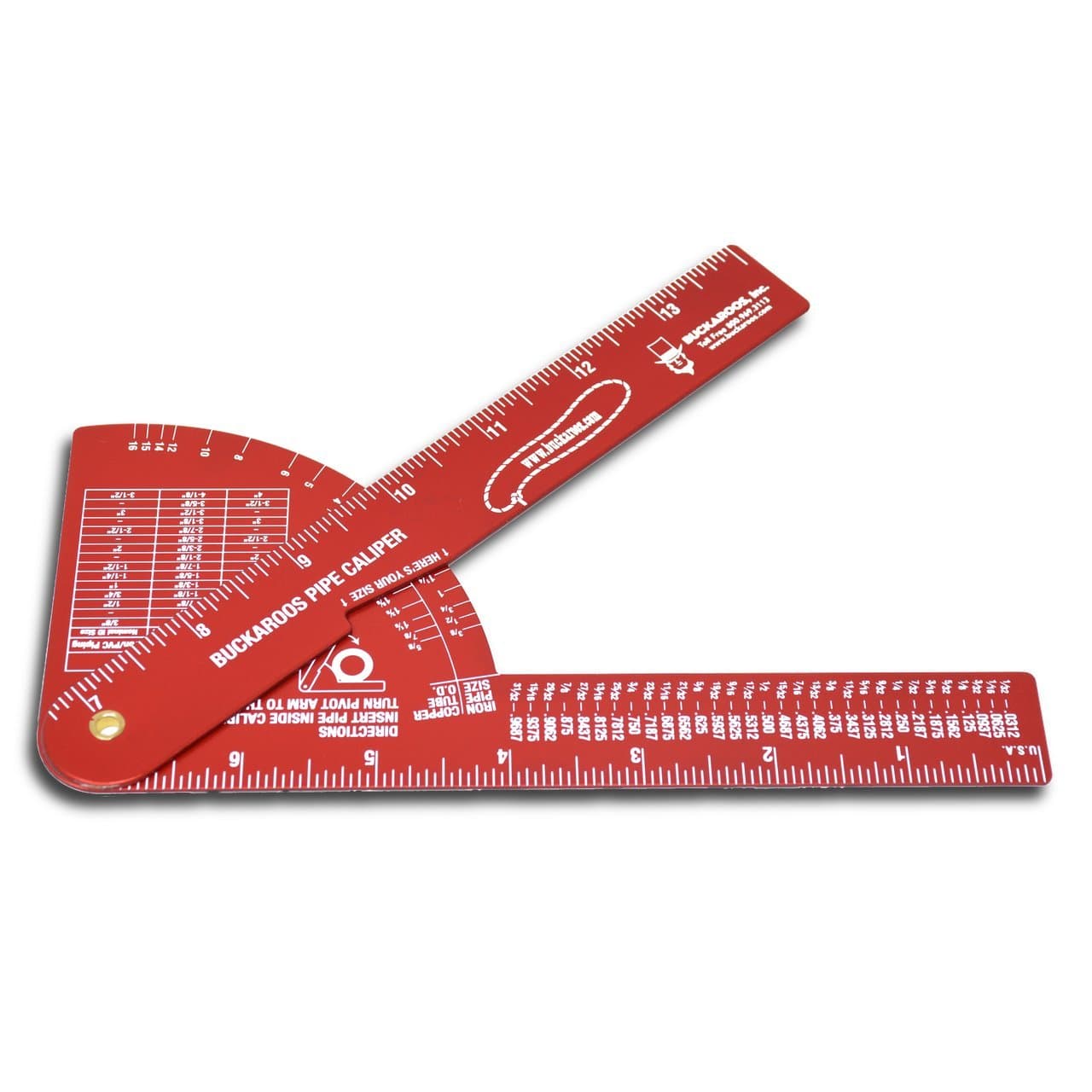 Buckaroos Red Aluminum Pipe Caliper