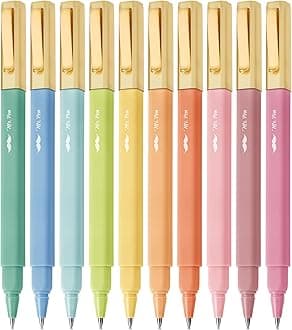 Mr. Pen- Aesthetic Ballpoint Pens, 10 Pack, Assorted Colors, Fast Dry, No Smear Bible Pens No Bleed Through, 0.7mm Fine Point Pen