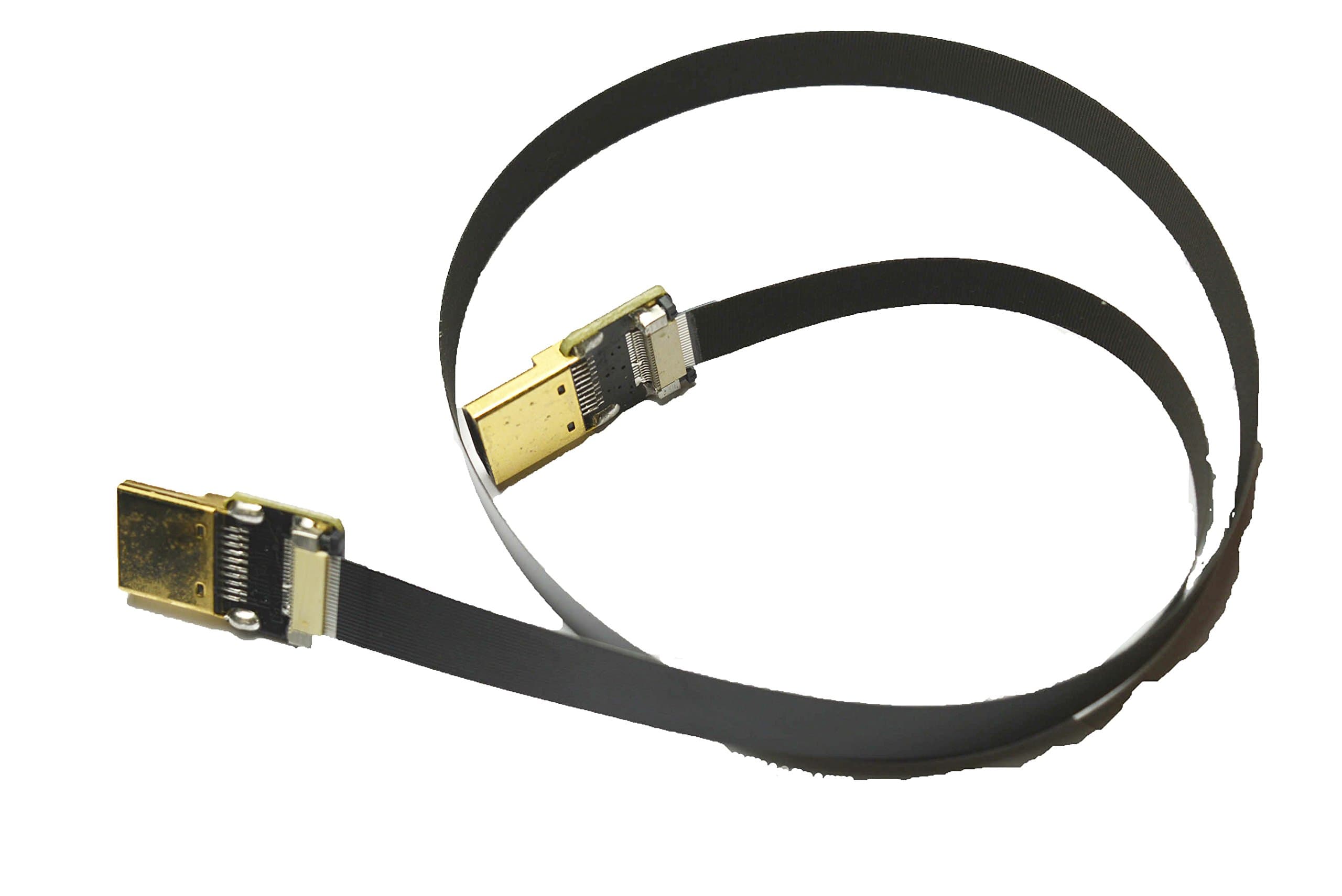 BLACK FPV Flat Slim Thin HDMI Cable Standard HDMI Full HDMI Normal HDMI male to Standard HDMI male for RED blackmagic BMCC sony pxw FS7 Canon C300 TV STD (80CM)