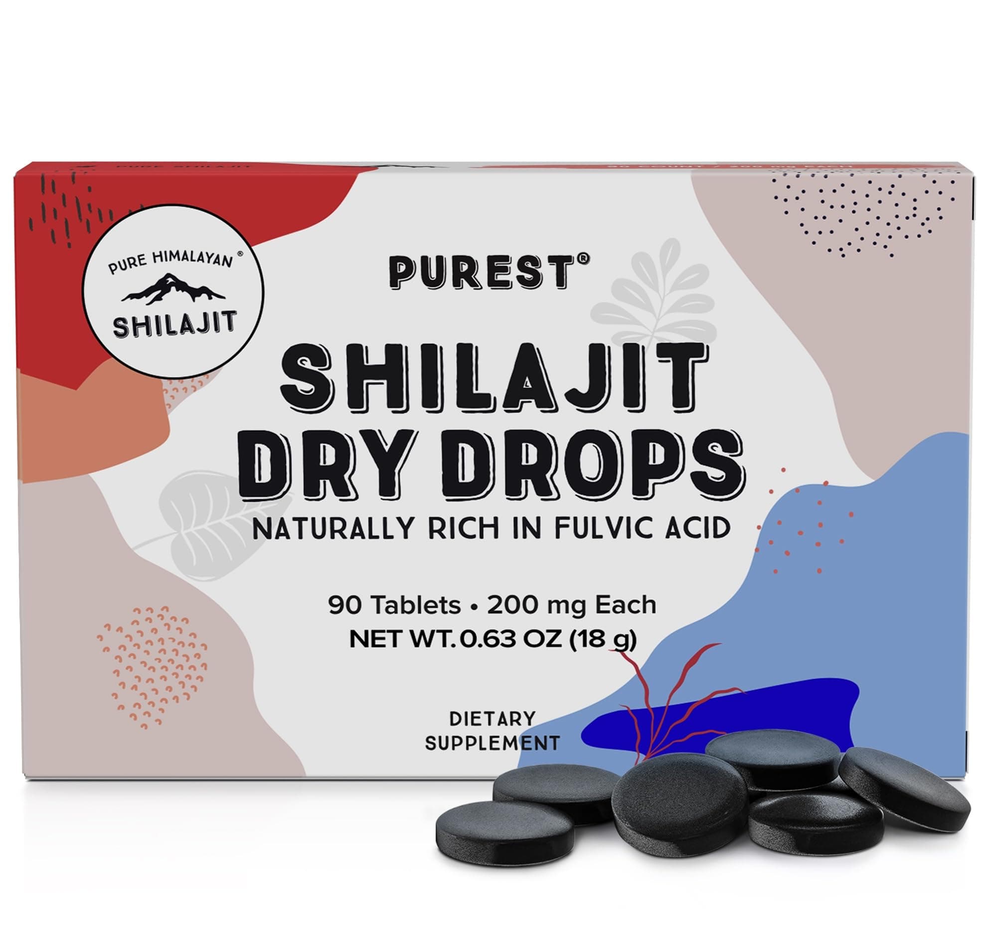 - Pure Himalayan Shilajit Dry Drops (90 Tablets, 200mg Each) Maximum Potency Pure Shilajit for Men with 85+ Trace Minerals & Fulvic Acid for Metabolism, Energy & Immune Support