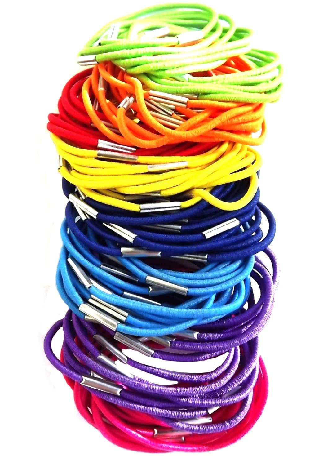 100 Coloured Thin Hair Elastics IN8710