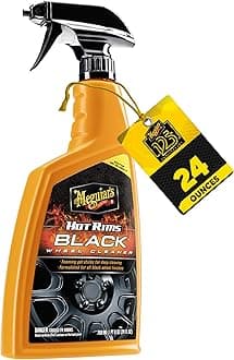 Meguiar's Hot Rims Black Wheel Cleaner, Deep Foaming Gel Specially Formulated to Effectively Clean Matte, Gloss, Satin, and Chrome Black Wheels, 24 Oz Spray Bottle