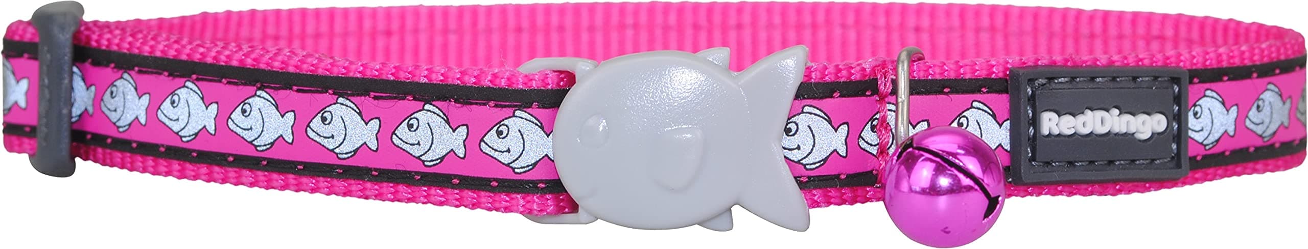 Cat Collar Reflective Fish, Hot Pink, Extra Small 12mm