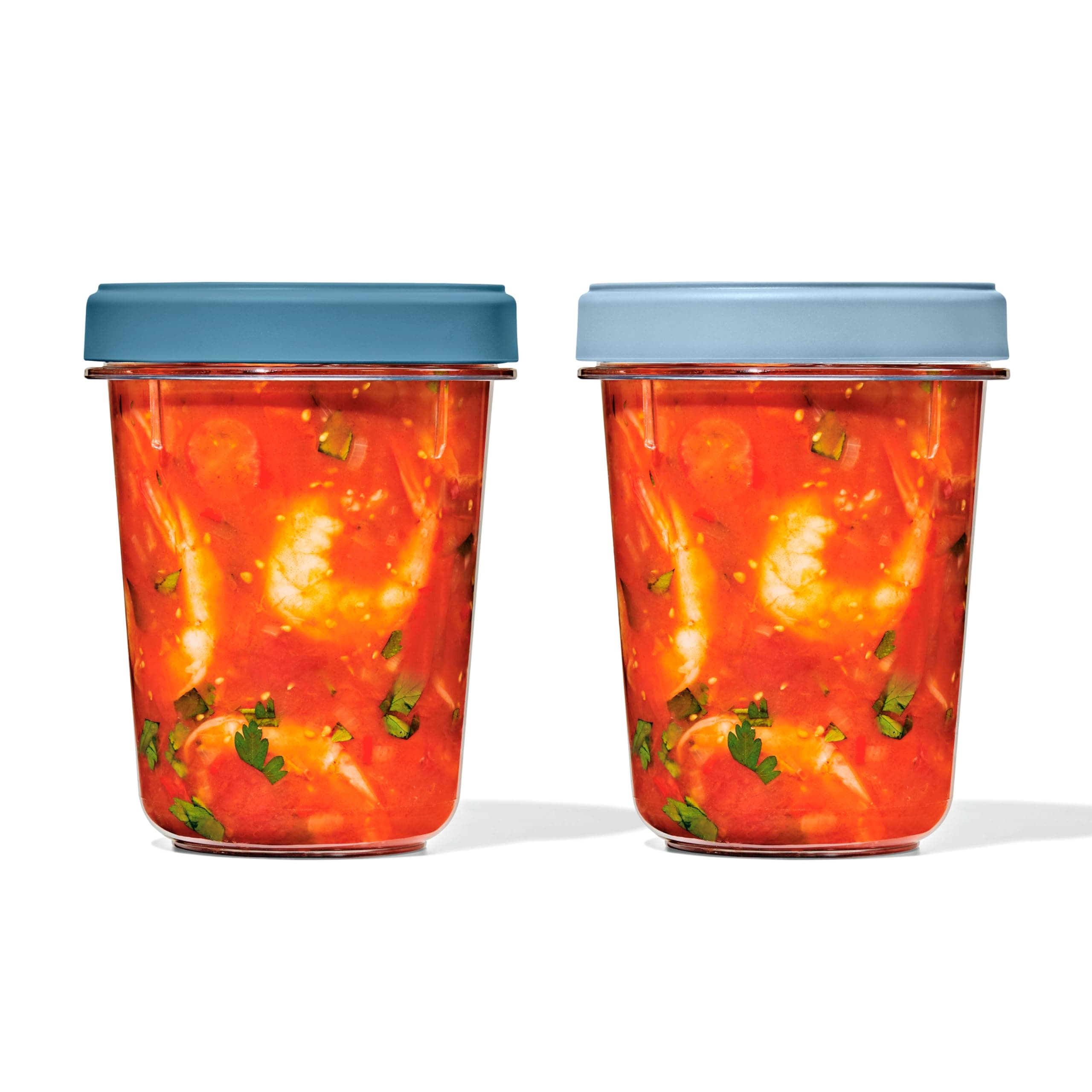 OXO Good Grips Twist & Stack Container : 900ml : 2-Pack : Leakproof, Stain-Resistant, Stackable Food Storage + Universal Lids + Space-Saving Design + Easy Cleaning (Airtight Containers)