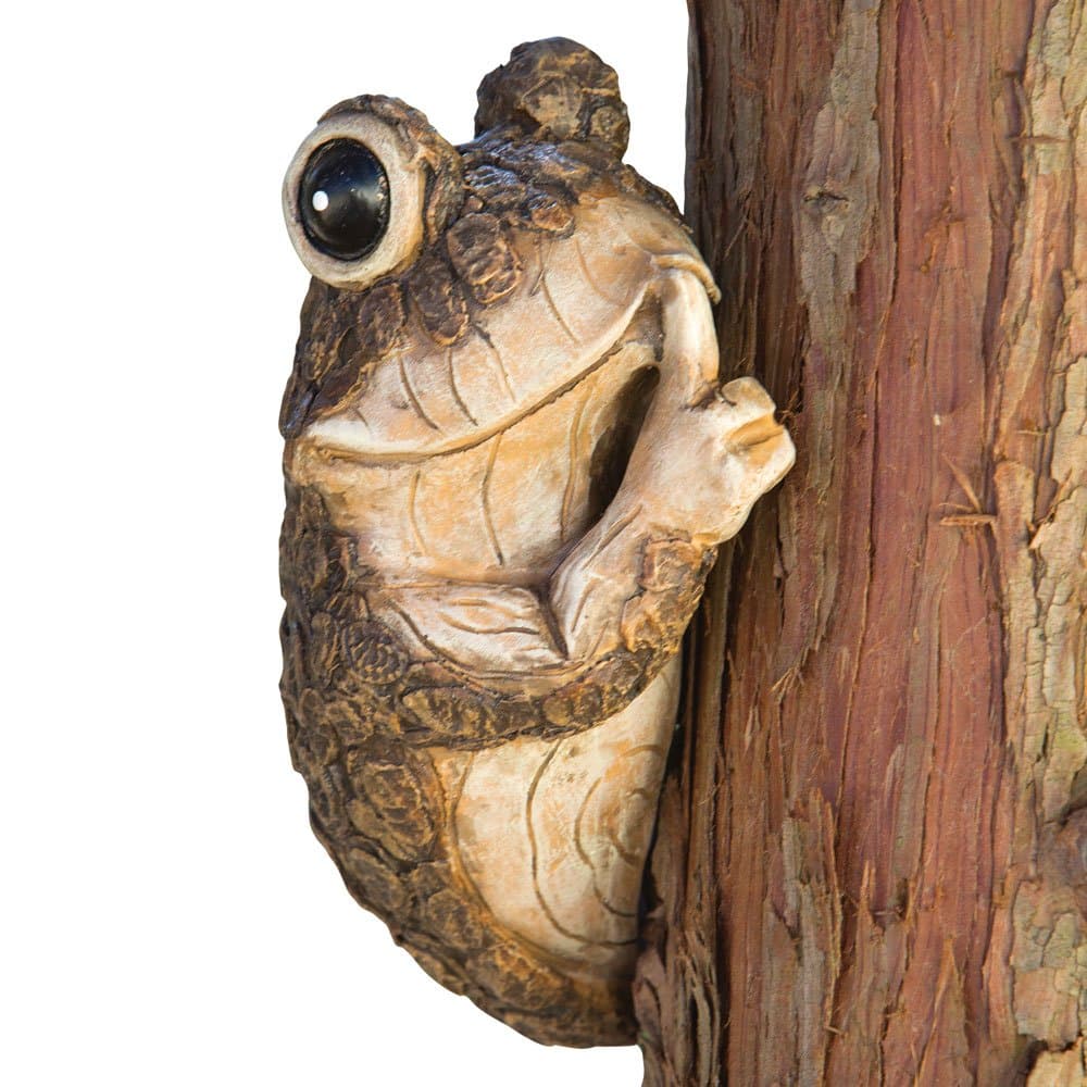 Bits and Pieces - Keep Quiet Frog Tree Peeker - Durable Polyresin Animal New
