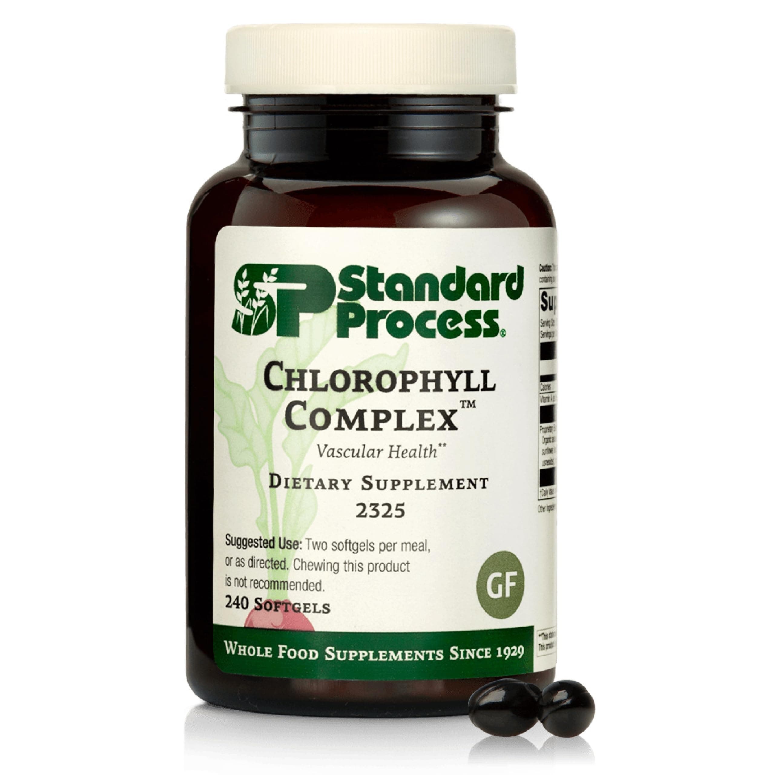 Standard Process Chlorophyll Complex - Supports Natural Detoxification Functions - Supports Skin & Immune Health - Gluten-Free, Non-Dairy & Non-Soy - 240 Softgels