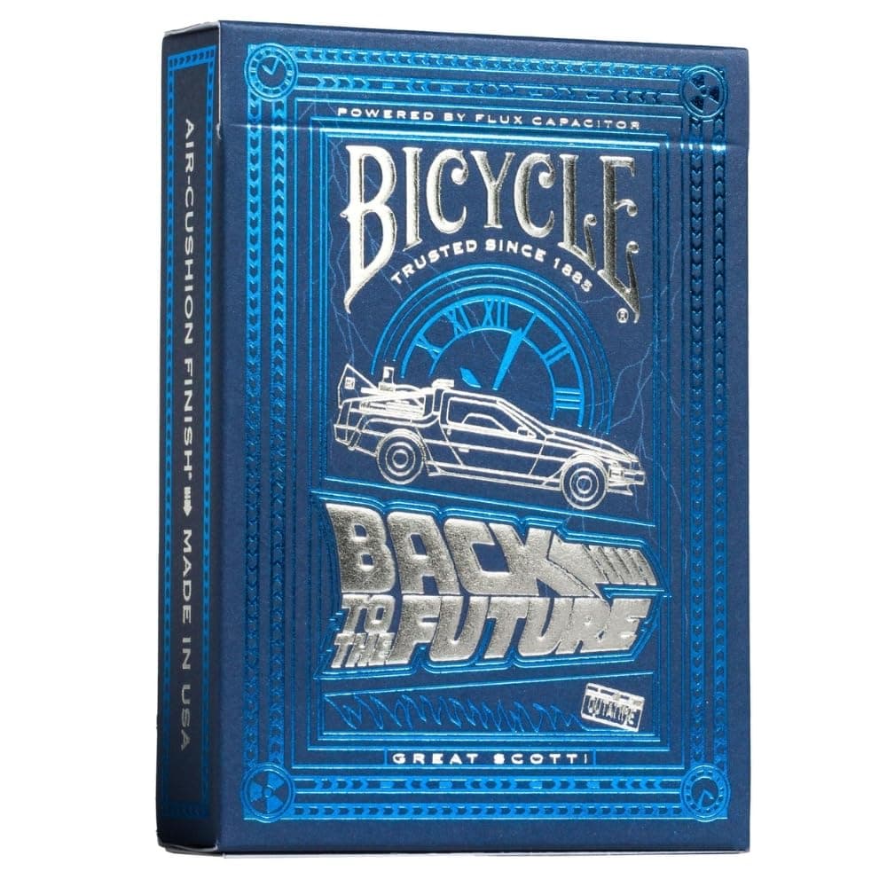 Bicycle Back to The Future Playing Card Game 1 Pack, Premium, Foil, Metallic, Blue