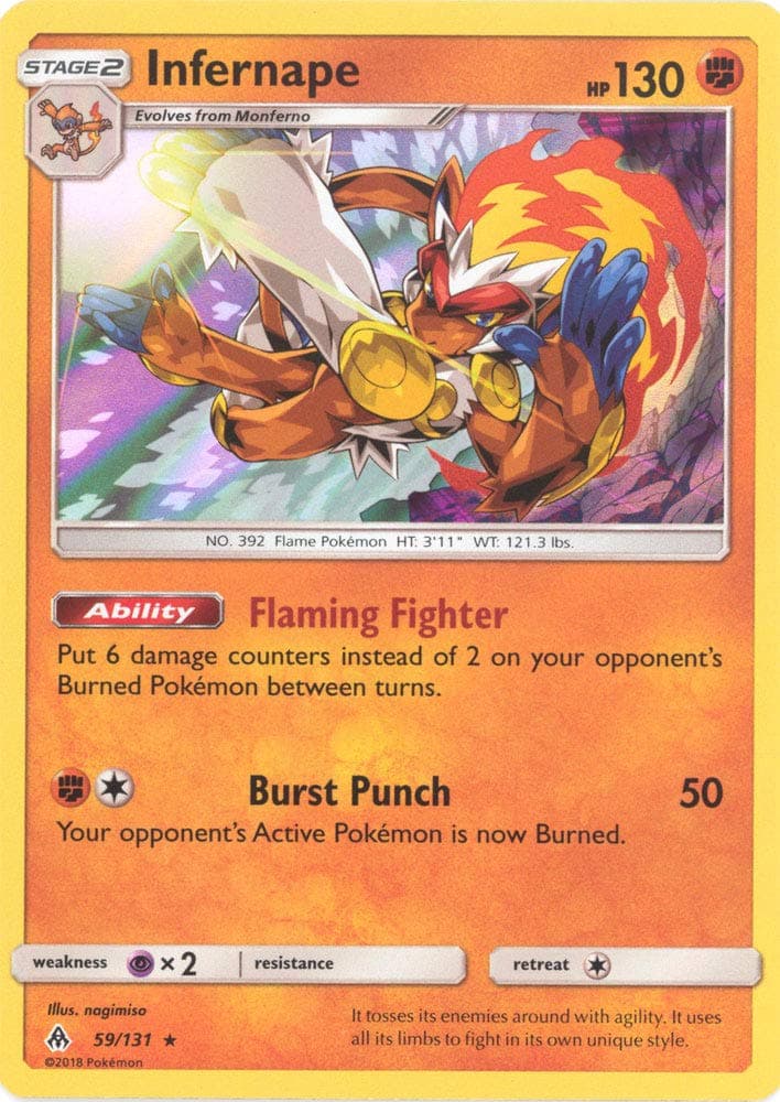 Infernape - 59/131 - Holo Rare - Forbidden Light