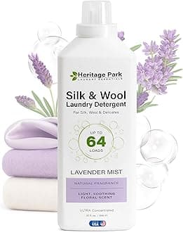 Heritage Park Silk & Wool All-Natural Lavender Mist Scent, pH-Neutral Laundry Detergent – Enzyme-Free, Concentrated Up to 64 loads (32 fl oz)