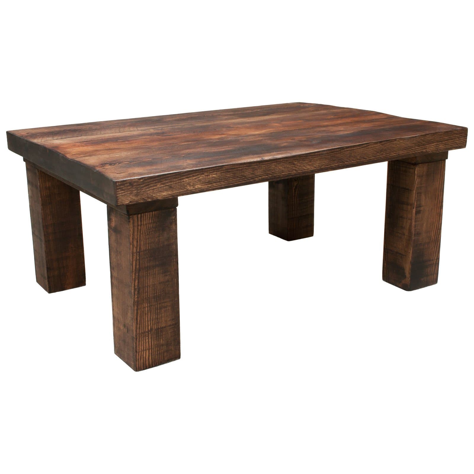 Funky Chunky Furniture Rustic Solid Wood Wansbeck Coffee Table, Walnut, 100cm, 2 inch top