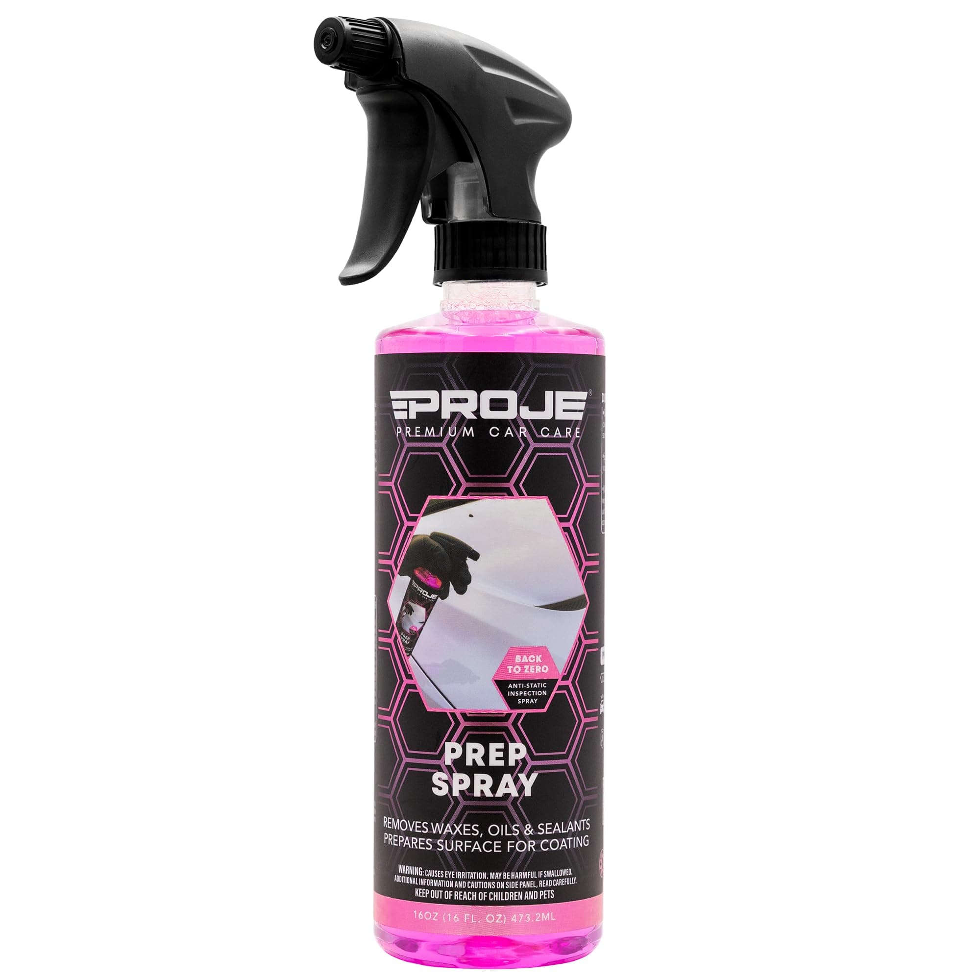 Prep Spray - Surface Prep Before Ceramic Coating - Removes Polishes & Oils - Anti Static Formula - PH Neutral Panel Wipe - Safe on All Surfaces - 16 Fl Oz by Proje Premium Car Care