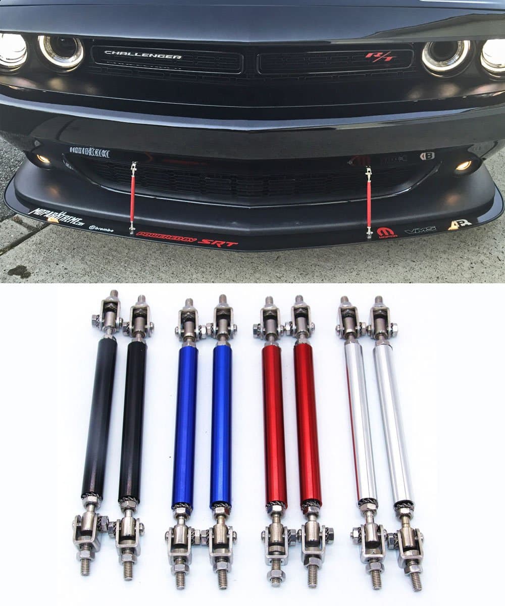 Kardeck Adjustable Universal Front Rear Bumper Lip Splitter Strut Brace Rod Support Bar (Multicolour)