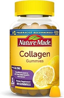 Collagen Gummies, 100mg Hydrolyzed Collagen, Helps Support Healthy Skin, Gluten Free, Lemon, 60 Count