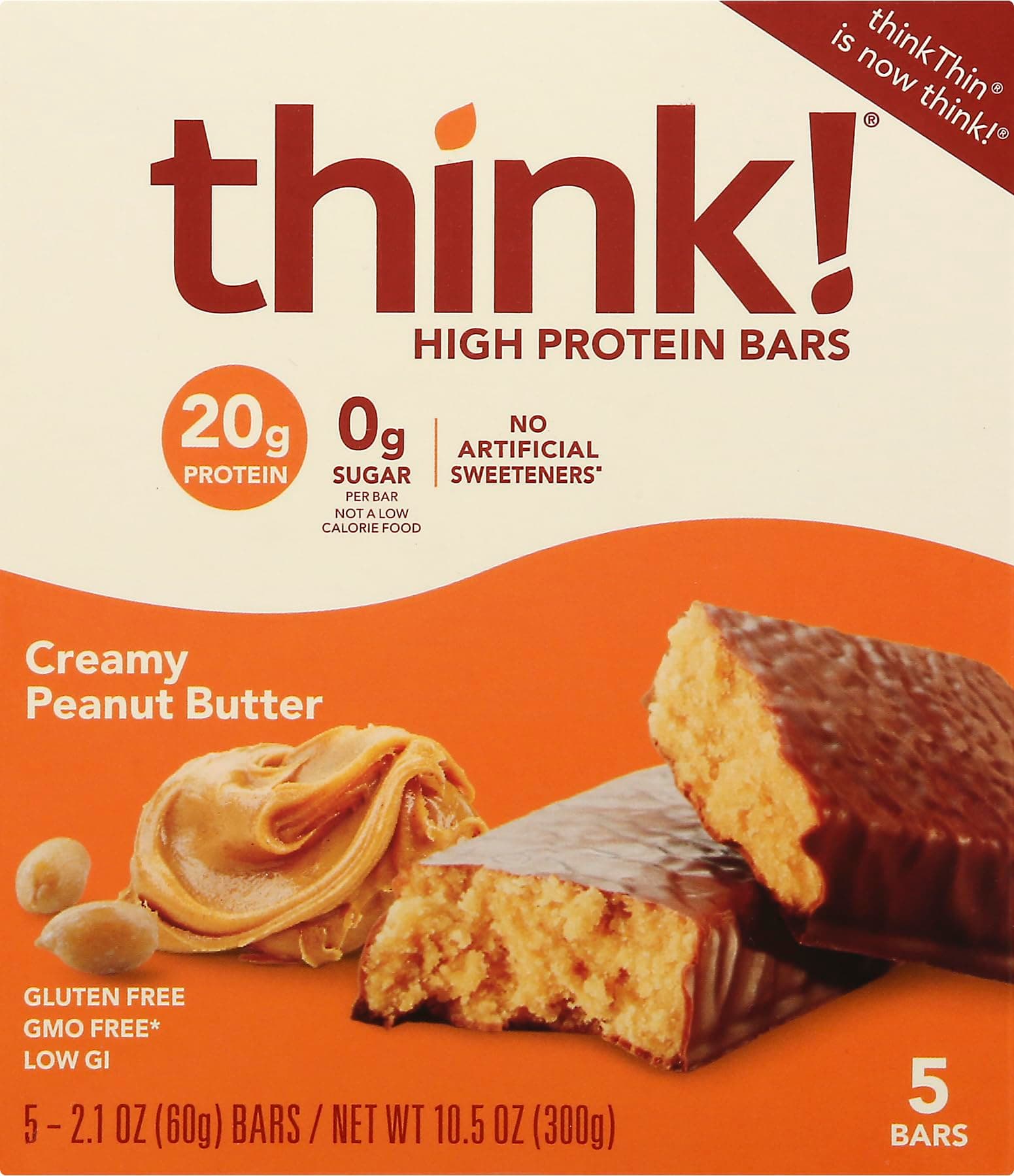 thinkThin Bar Creamy Peanut Butter, 10.5 oz
