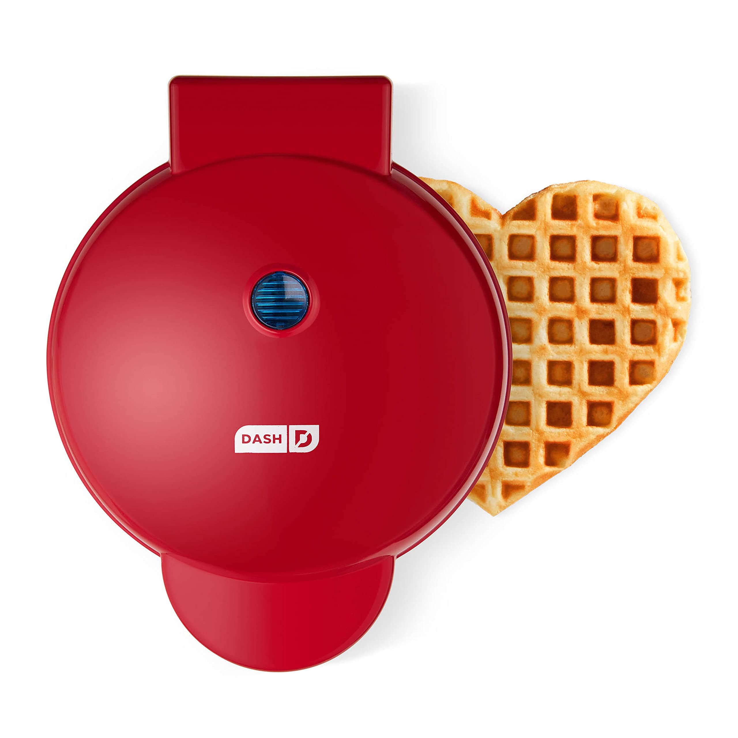 Dash Express Waffle Maker -Electric Waffle Maker for Creative Homemade Treats - Dual Nonstick Cooking Surfaces, Easy Food Release & Quick Cleanup - Compact, Space-Saving Design - 8 Inches - Red Heart