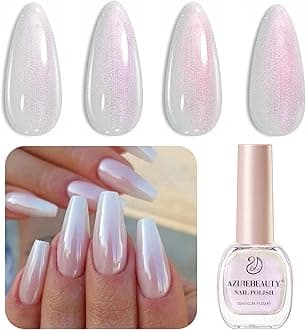 AZUREBEAUTY Chrome Quick Dry Nail Polish | Shine Pearl, Natural Lustrous Enamel | DIY Manicure & Pedicure with Chrome Finish
