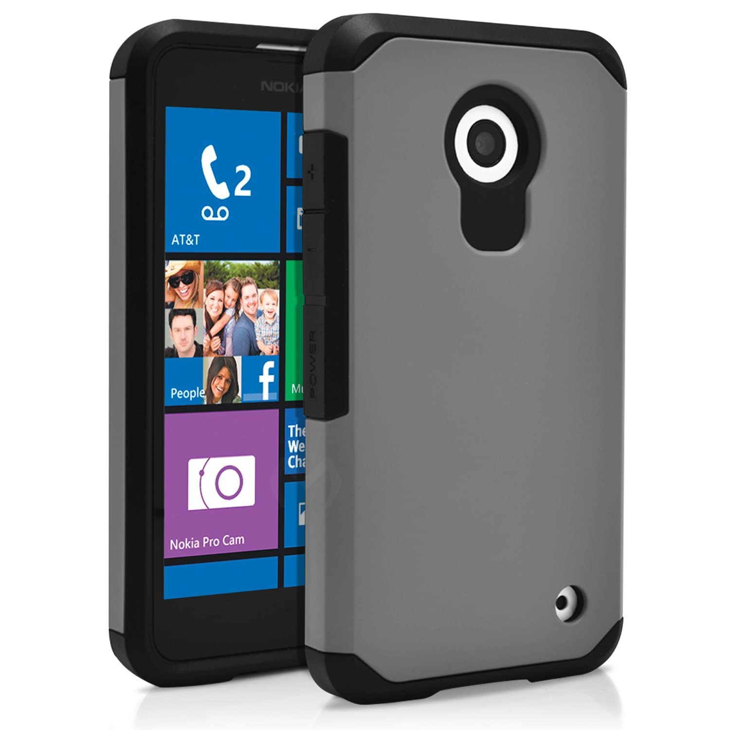 Nokia Lumia 635 Case, MagicMobile Hybrid Armor Protective Case for Nokia Lumia 635 Dual Hard Heavy Duty Impact Resistant TPU Shockproof Tough Case Bumper Cover for Lumia 630/635 [Black - Gray]