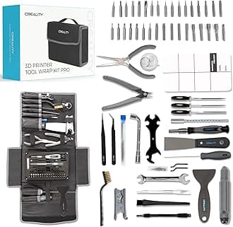 3D Print Tools Warp Kit 74PCS Comprehensive 3D Printing Tools for 3D Printer Assembling, Nozzle Cleaning, Model Removal Crafting Detailing, Filament Cutting Multi Purpose 3D Printer Tools