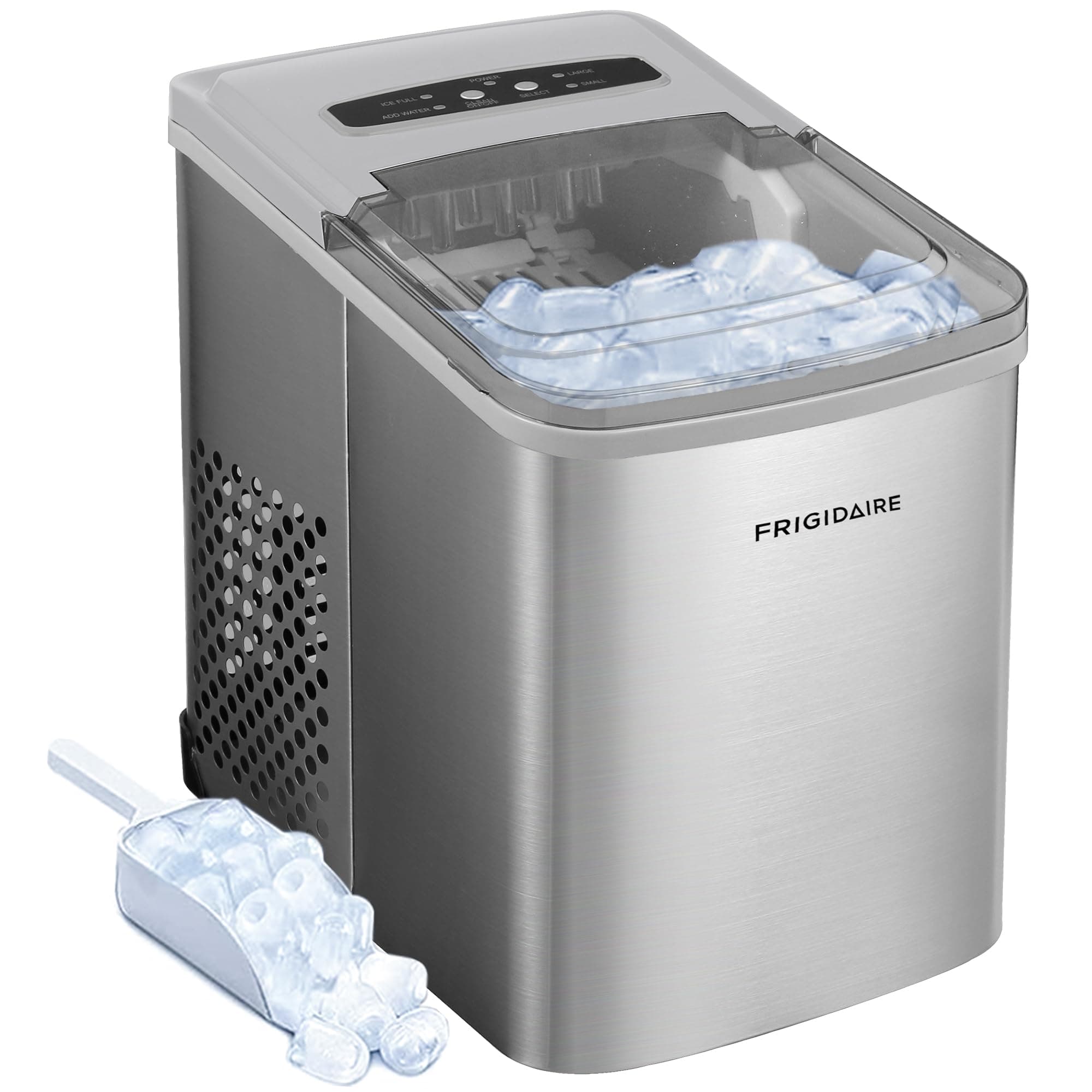 Frigidaire 26 Lbs per Day Portable Compact Maker, Ice Making Machine, Stainless, Medium