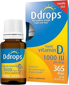 Adults 1000IU 365 Drops - Liquid Vitamin D3 Supplement, Supporting Strong Bones & Immune System