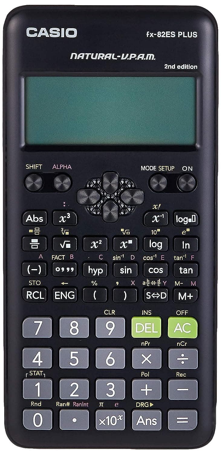 Casio Fx-82es Fx82es Plus Bk Display Scientific Calculations Calculator with 252 Functions, Black
