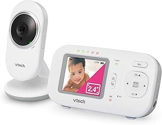 VM320 Video Baby Monitor, Invisible Night Vision, Soothing Sounds, 2-Way Talk Intercom, Temperature Monitor, 2X Digital Zoom, Secured Transmission, 2.4" Color LCD Screen - Smart Choice Product