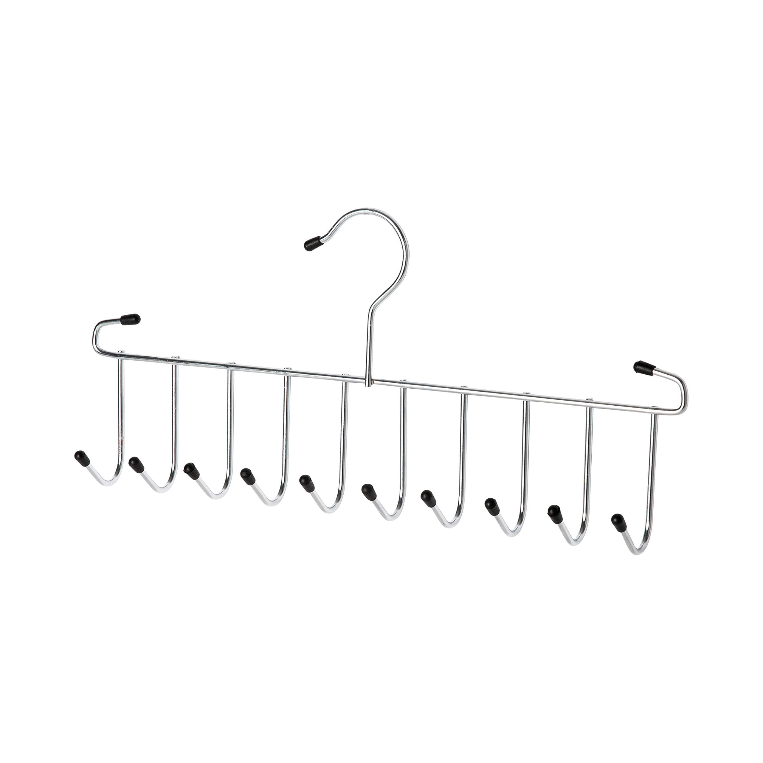Organize It All 10-Hook Tie Belt Scarf Accessory Closet Hangers, Set of 3, Chrome
