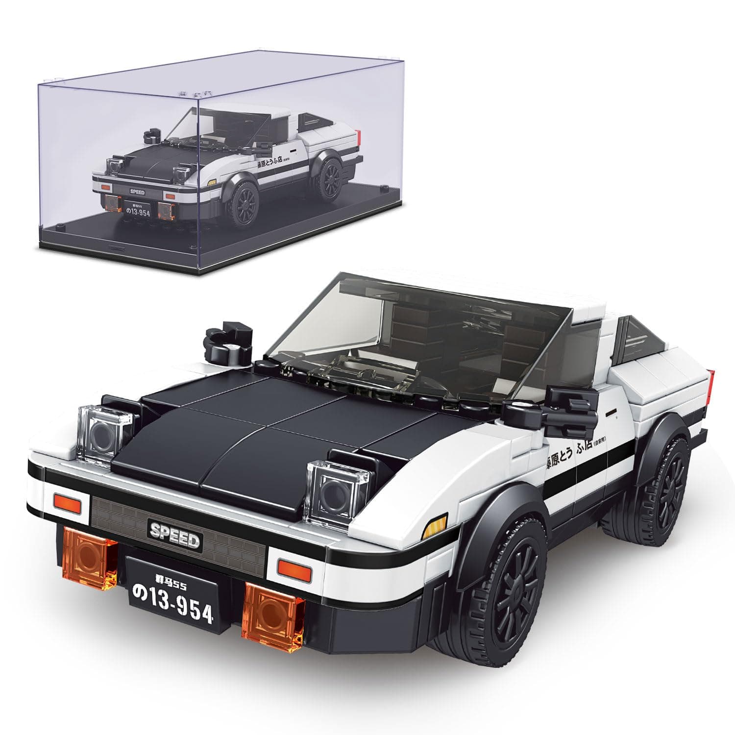- AE86 Initial D Toy Car Building Blocks Sets with Acrylic Display Case, Collectible Model 27013, Cool Simulation Cockpit Speed Racing Car for Fans and Kids 8+ (399 Pieces)