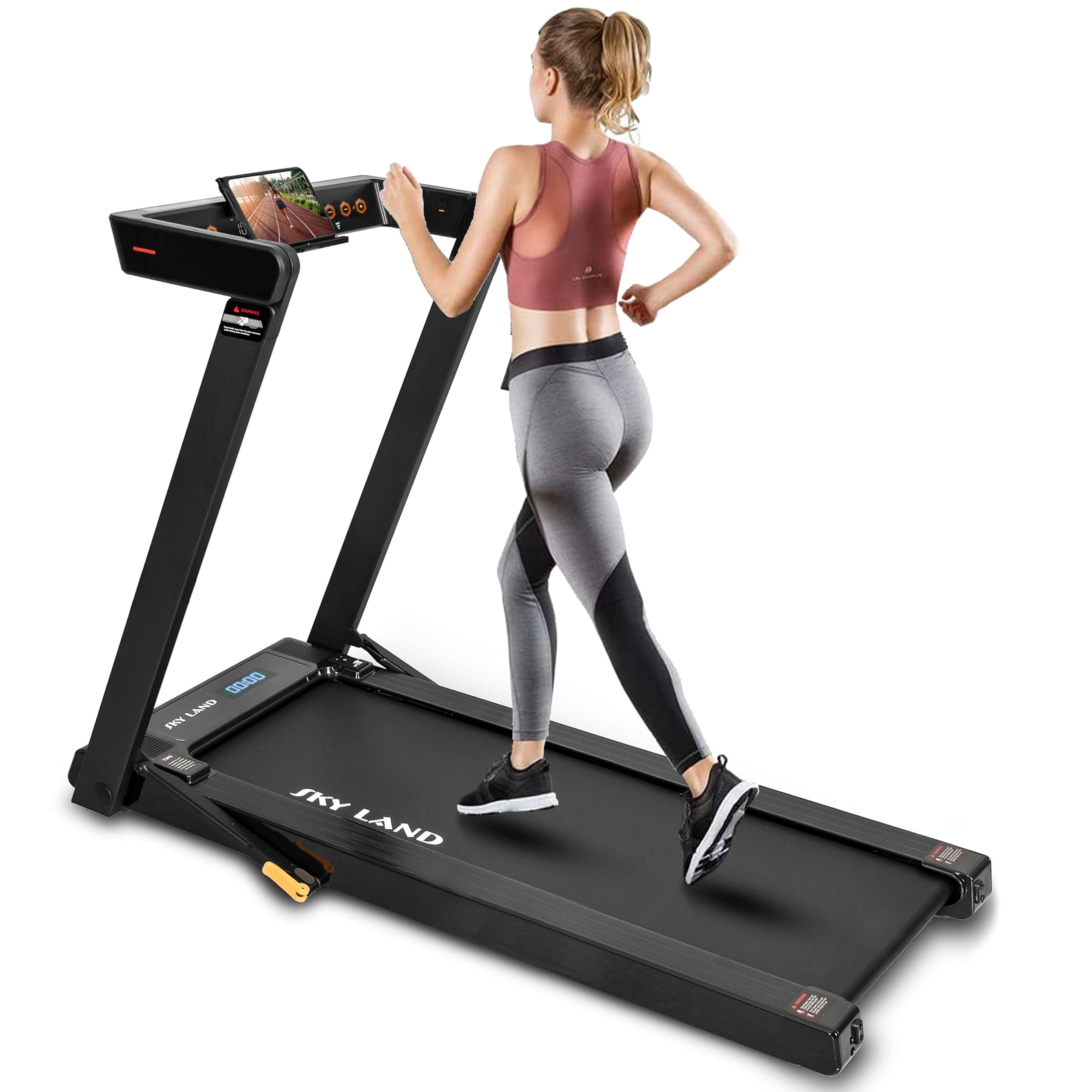SKY LAND 3-in-1 Foldable Treadmill, 2.5 HP Walking Pad & Running Machine, Silent Under Desk Treadmill for Home & Office, Compact Design with Z-Grip Handle, Remote Control, LED Display, Non-Slip Belt