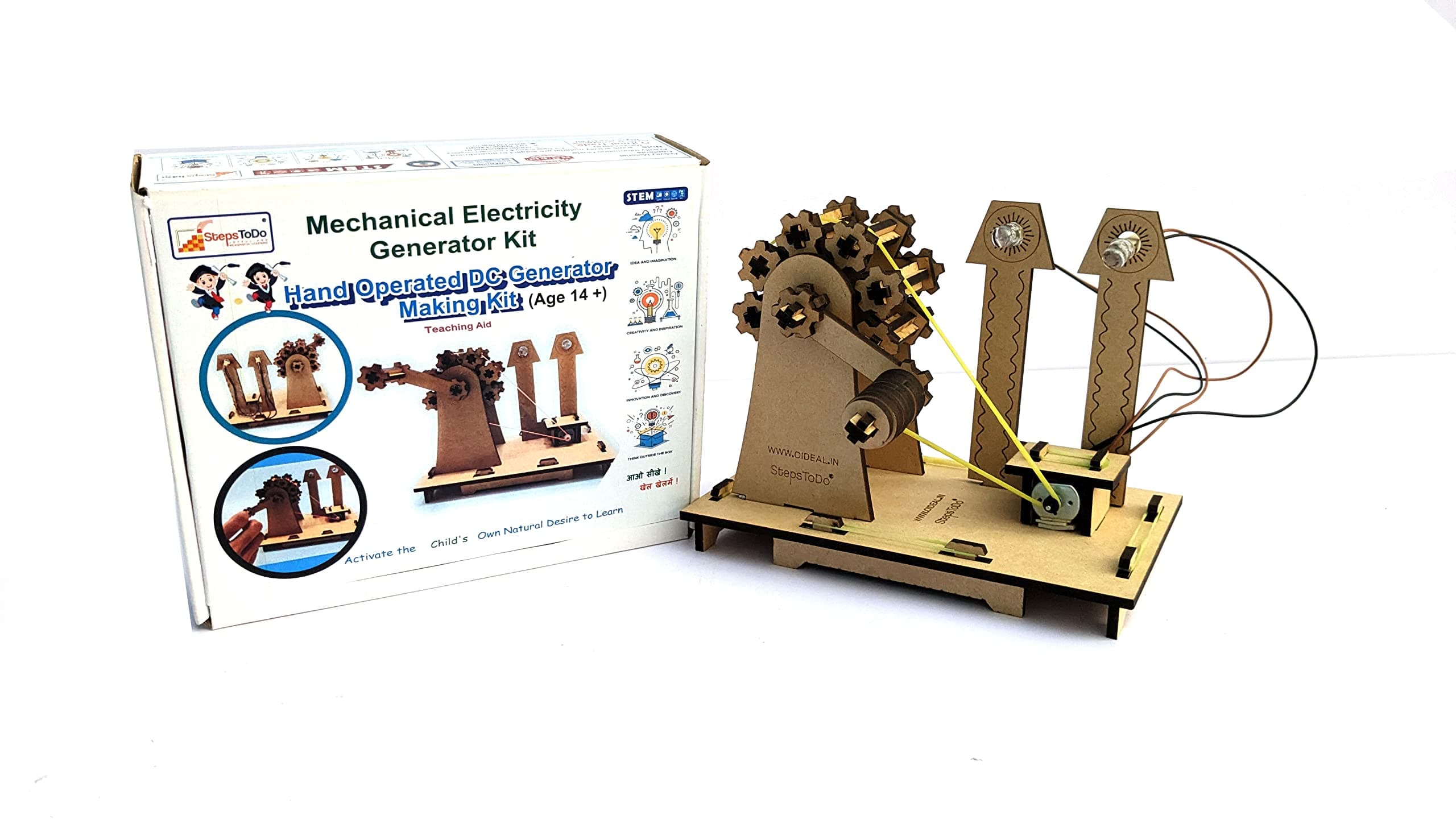 DIY Mechanical DC Generator Making Kit | Science Project | Demonstration for Energy Conversion | Convert Mechanical Energy to Electricity
