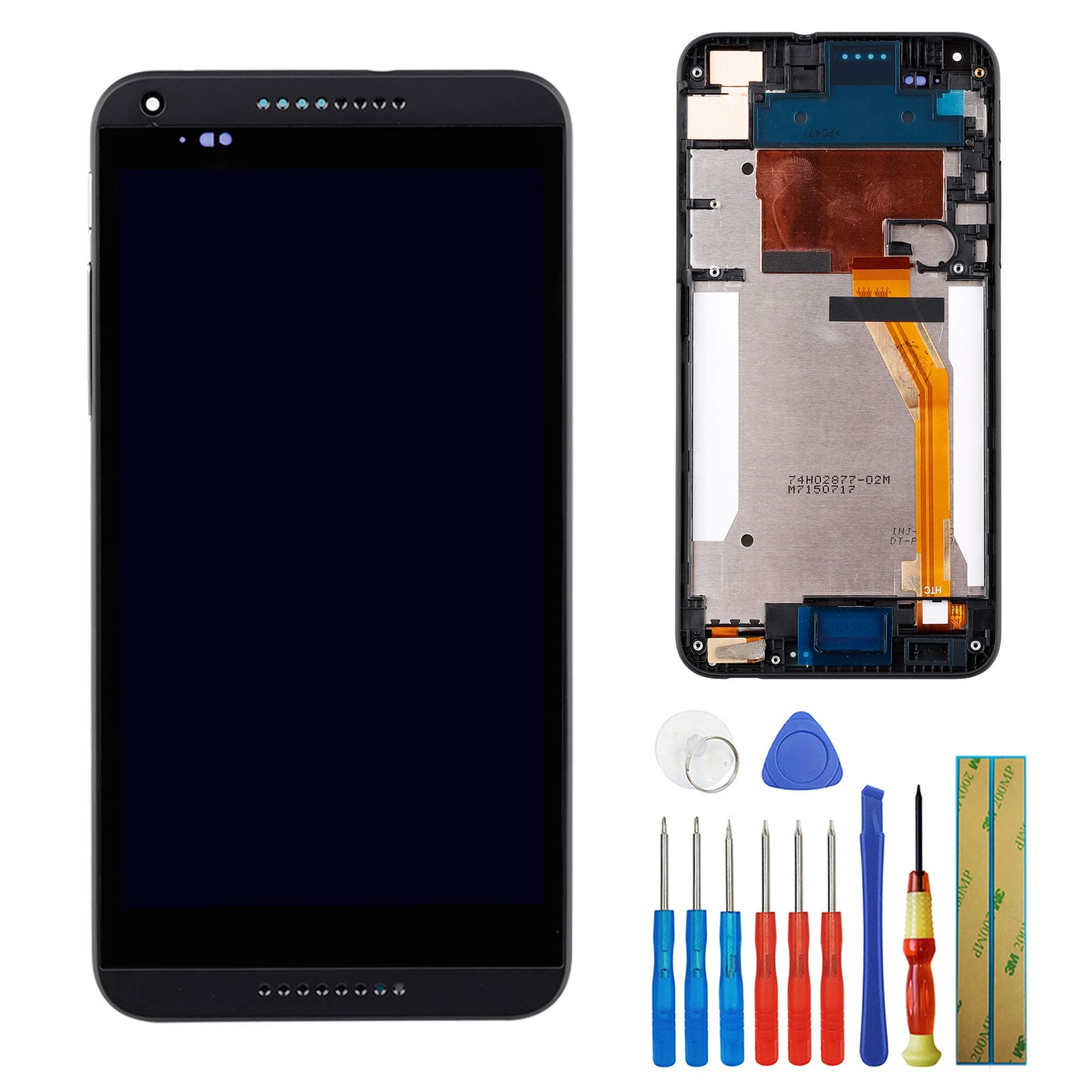 LCD Touch Screen Compatible with HTC Desire 816 D816 Replacement Display Assembly Black with Frame+ Tools