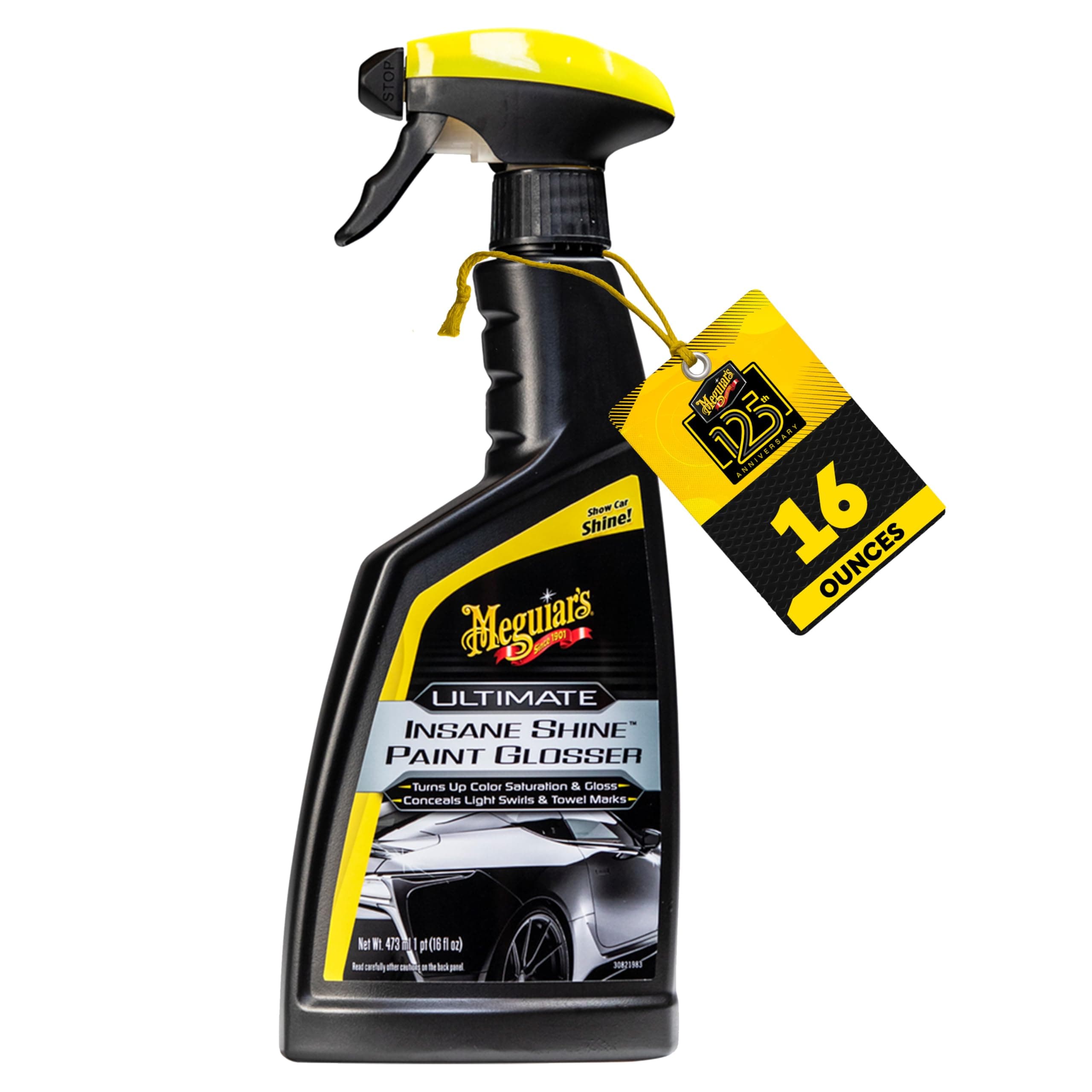 Ultimate Insane Shine Paint Glosser, Easy-to-Use Spray On and Wipe Off Product to Minimize Swirls and Enhance Glossy Paint Using Specialized Polymers, 16 Oz Spray Bottle