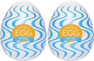 Disposable, One-Time Use Easy Beat Egg Male Portable Pleasure Device, Wind (Pack of 2)