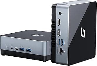 Nano J1 Linux Mini PC, N5095A Quad-Core(Beat N5105) Up to 2.9Ghz, 4GB RAM 3200MHz, 512GB PCIe SSD Mini Computer, Micro PC Support 4K Dual Display, WiFi, Type-C, RJ45, VESA, Ubuntu OS